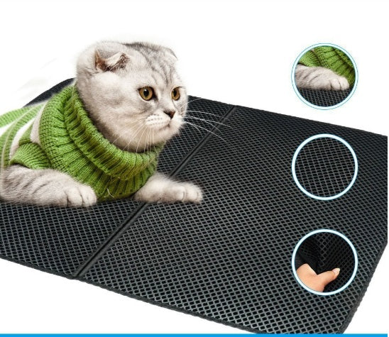 Double-Layer Cat Litter Mat for a Cleaner Home