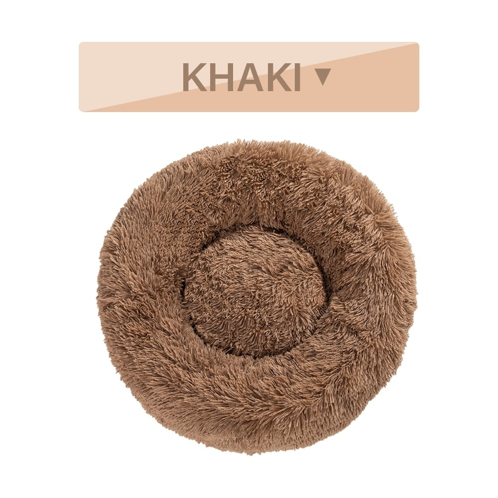 Fluffy Calming Donut Pet Bed for Cozy, Happy Sleep