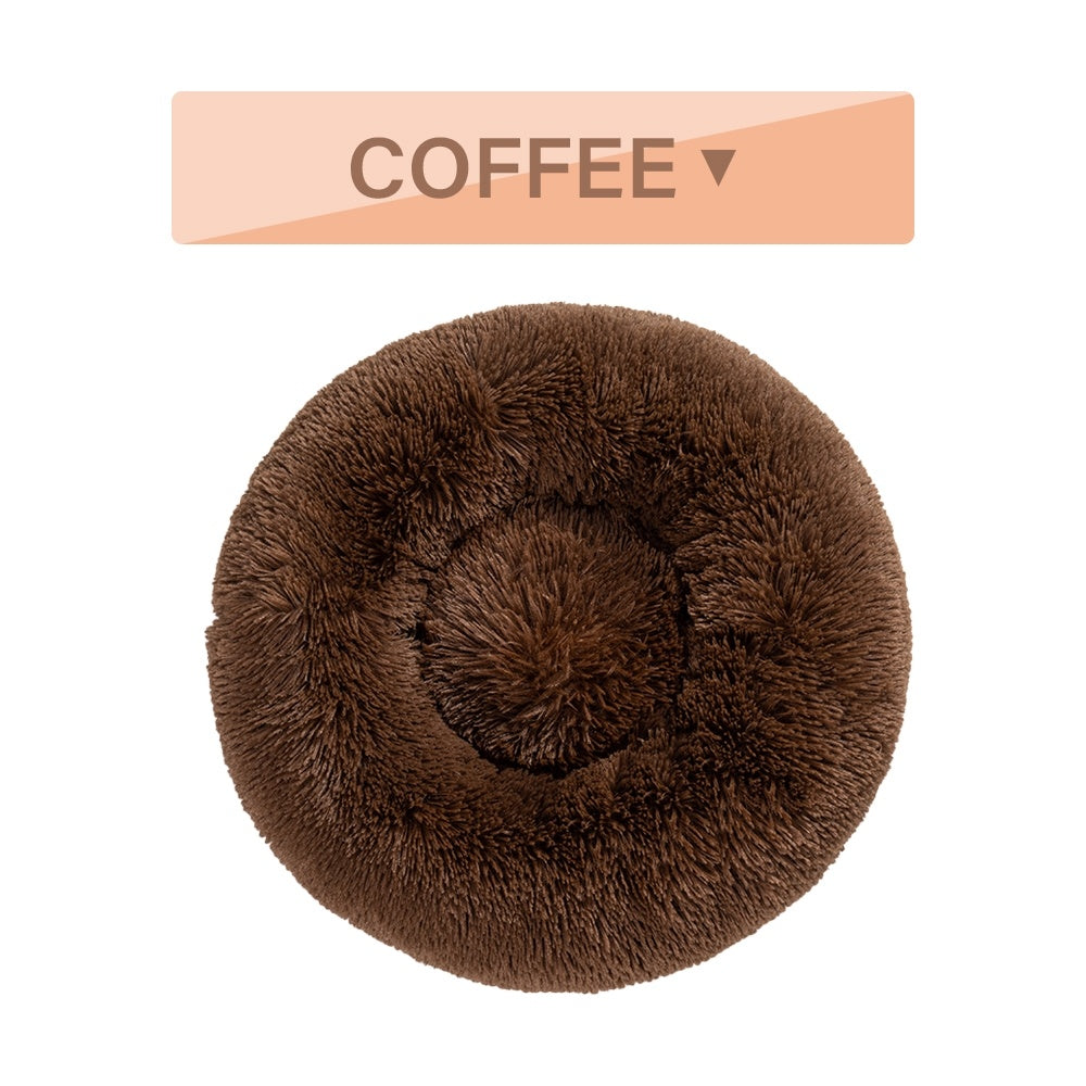Fluffy Calming Donut Pet Bed for Cozy, Happy Sleep