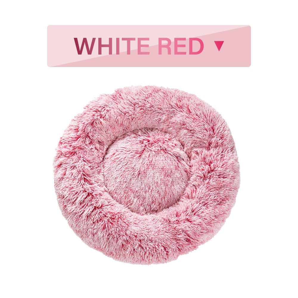 Fluffy Calming Donut Pet Bed for Cozy, Happy Sleep