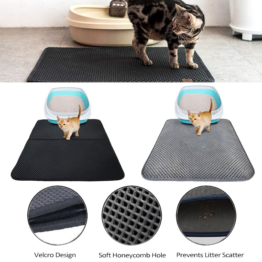 Double-Layer Cat Litter Mat for a Cleaner Home