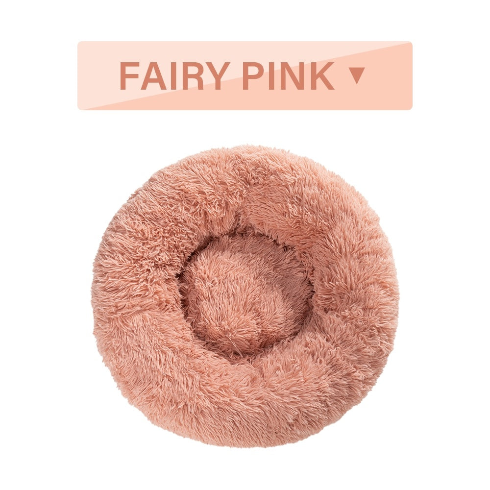 Fluffy Calming Donut Pet Bed for Cozy, Happy Sleep